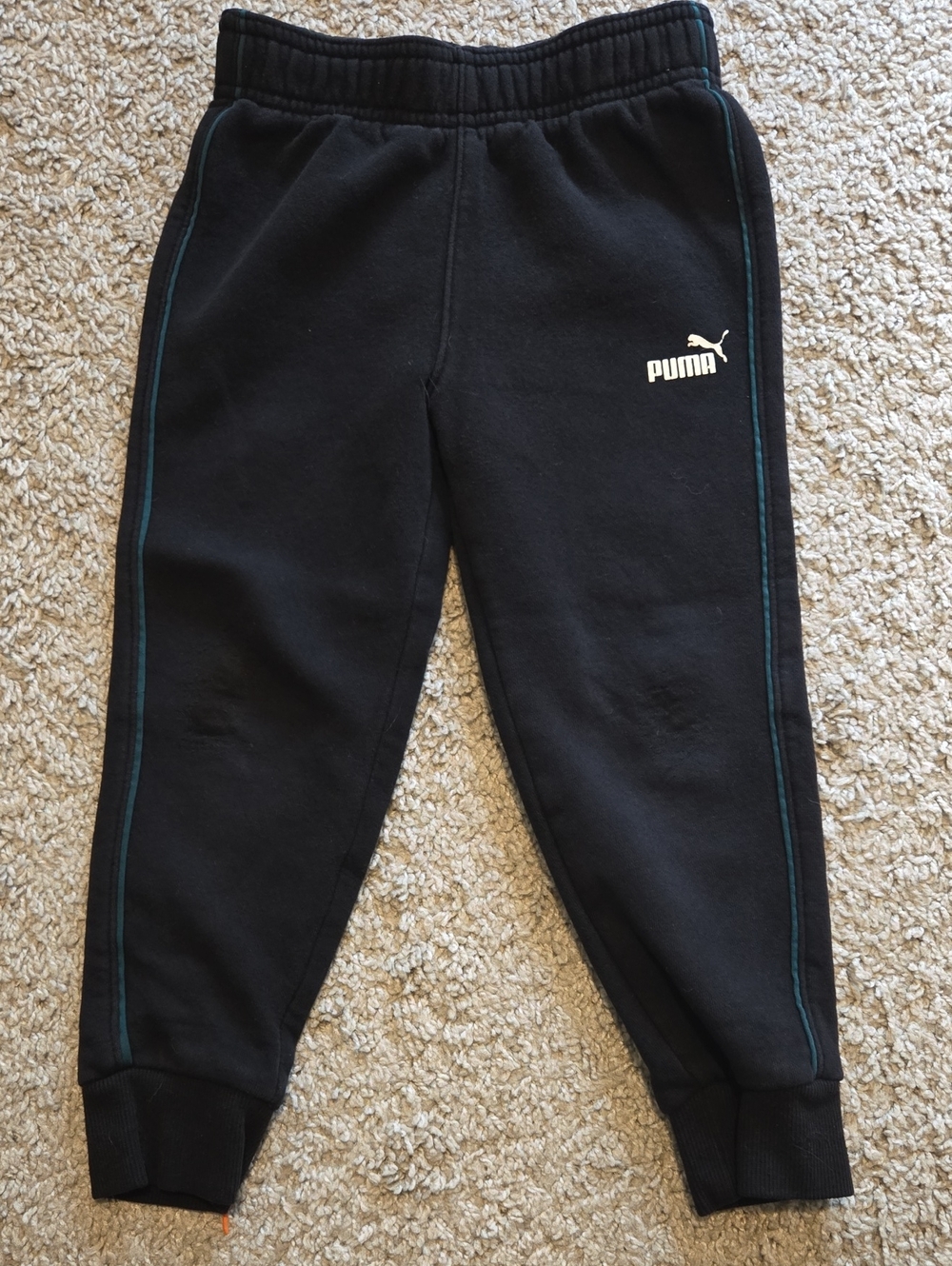 Puma Black Joggers with Teal Side Piping